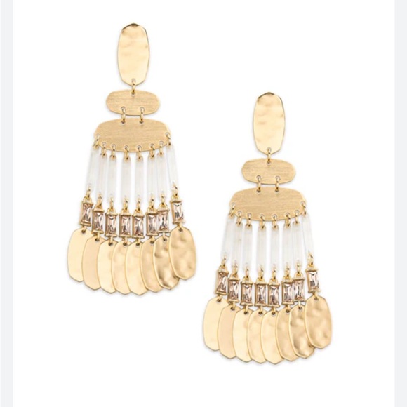 Kendra Scott Nicola 14k plated Gold Chandelier Earrings - Picture 2 of 11